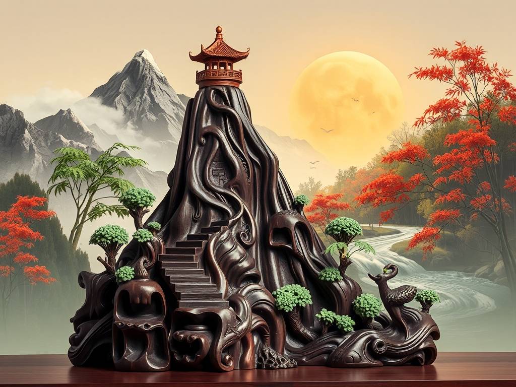摆件山形风水图片