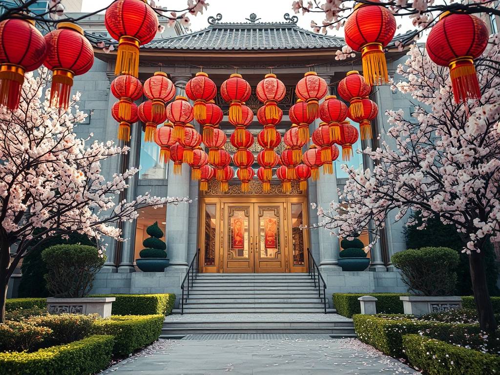 公司门前摆放什么