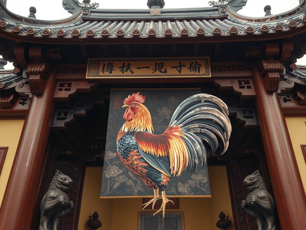 玄关挂公鸡画好不好