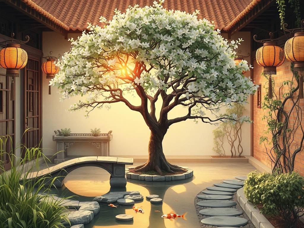 桂花树庭院种植方位图