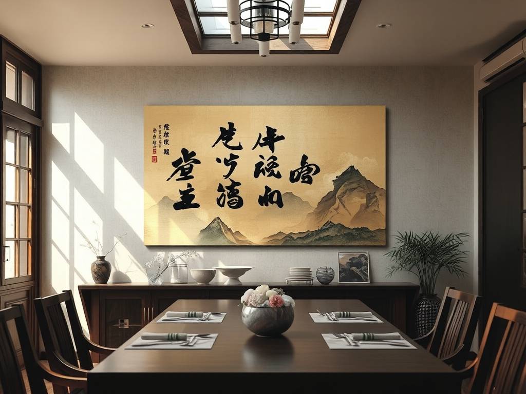 居家饭厅挂什么字画
