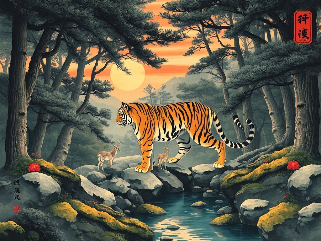 适合属虎的客厅风水画