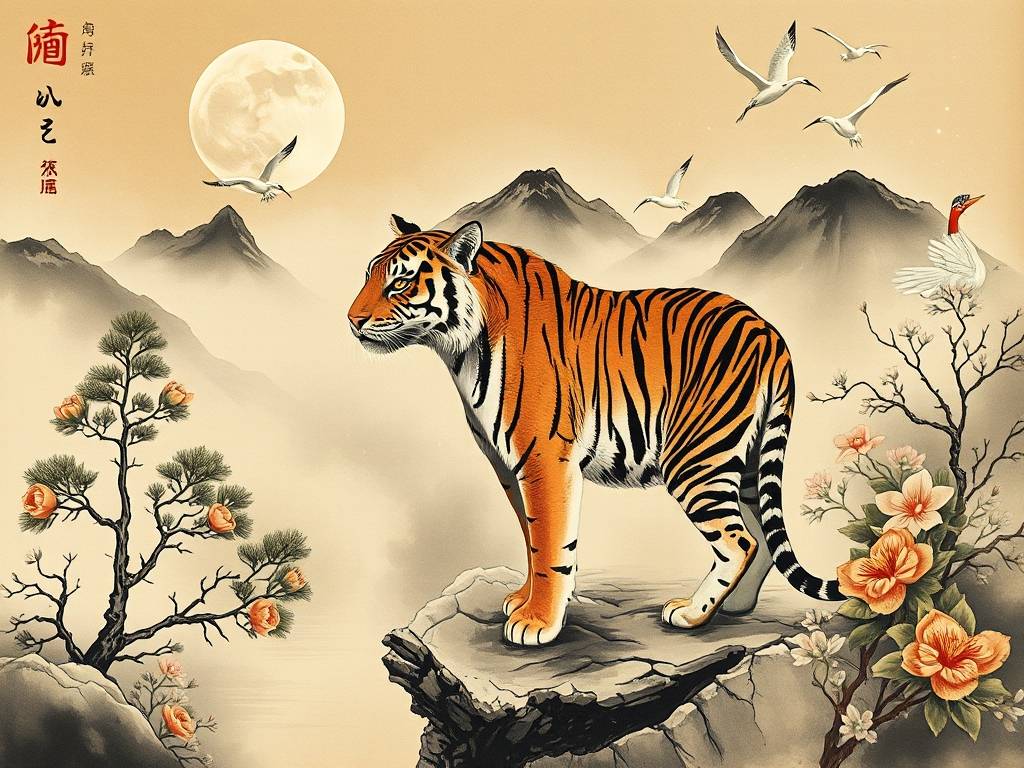 适合属虎的客厅风水画