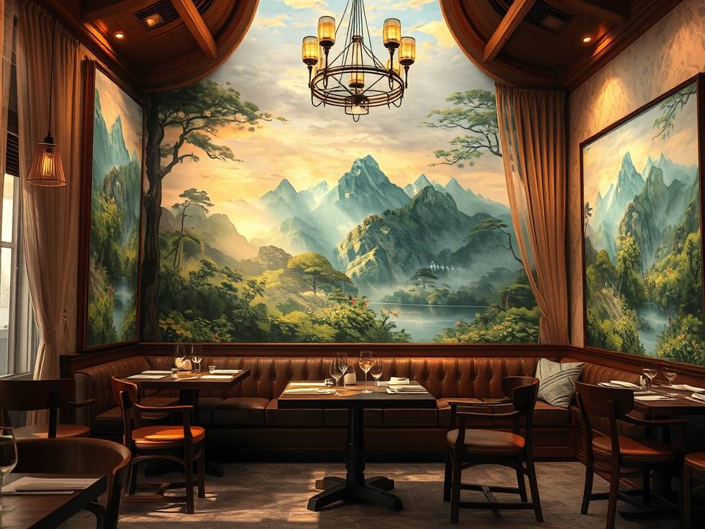 餐厅挂风景画好吗
