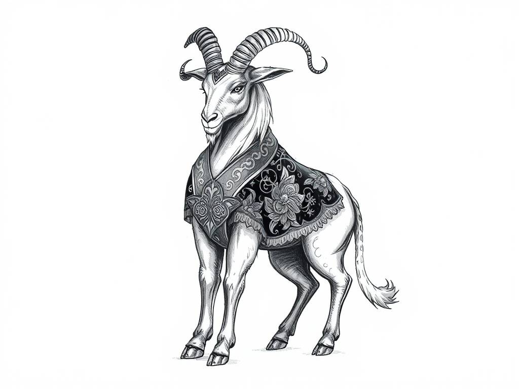 摩羯座画像手绘