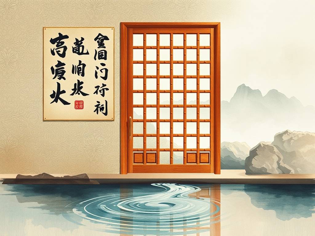 玄关风水画对着入户门流水好不好