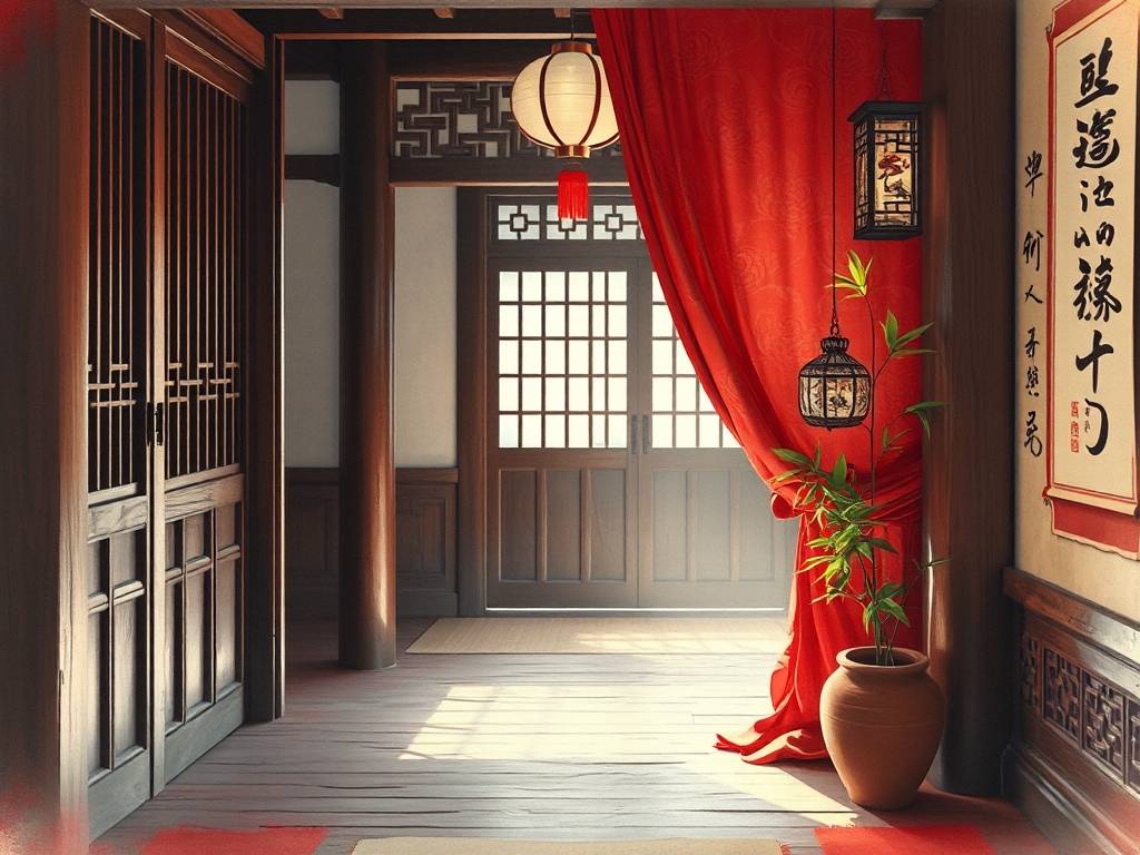 玄关 帘子