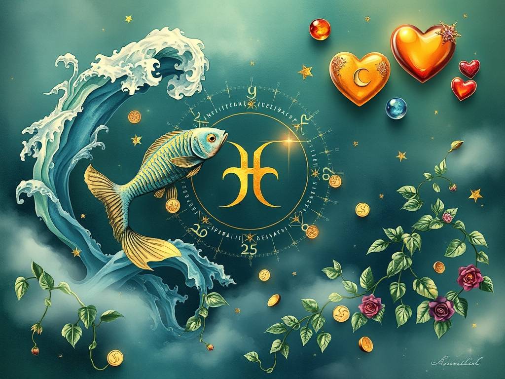 双鱼座财富和桃花运的关系图