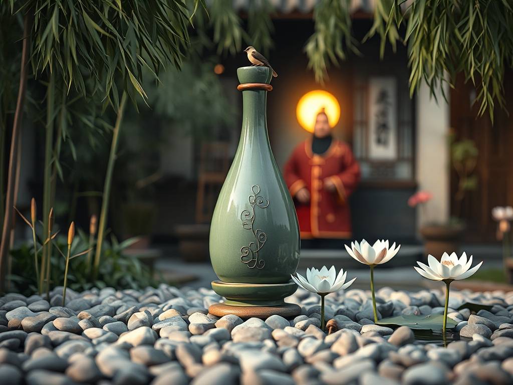 陶瓷庭院风水瓶摆放