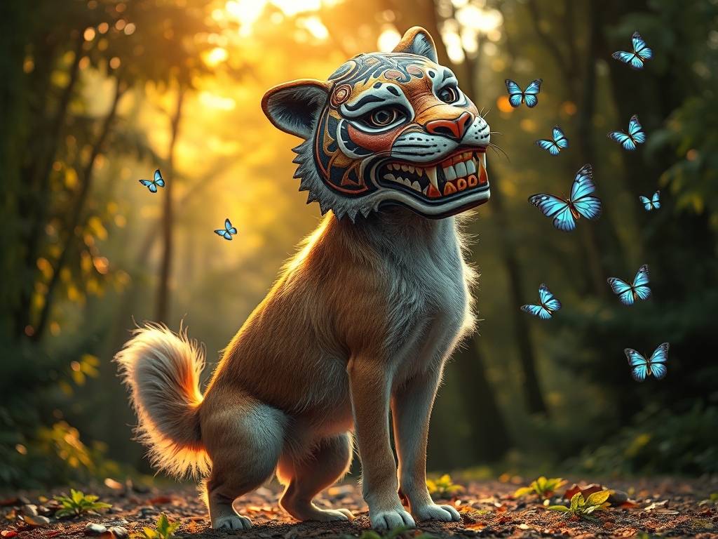 属狗佩戴虎