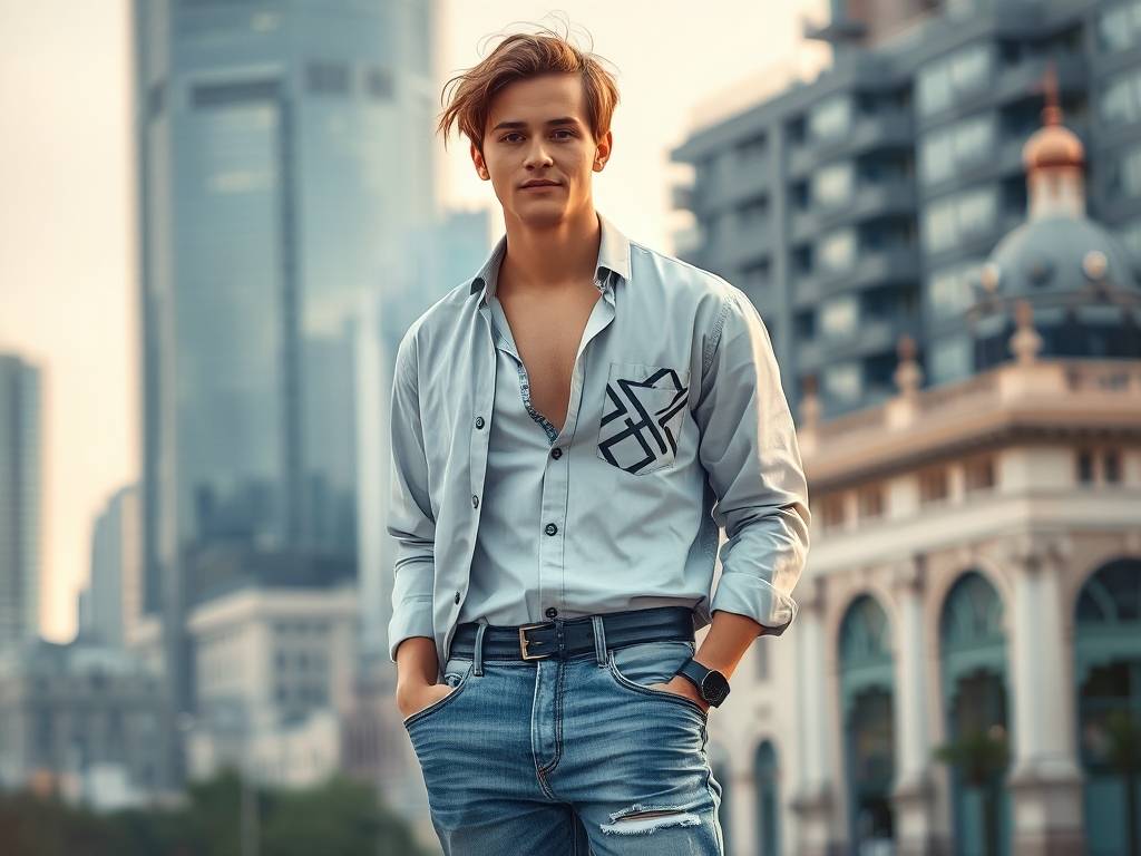时尚穿搭水瓶座男生图片高清