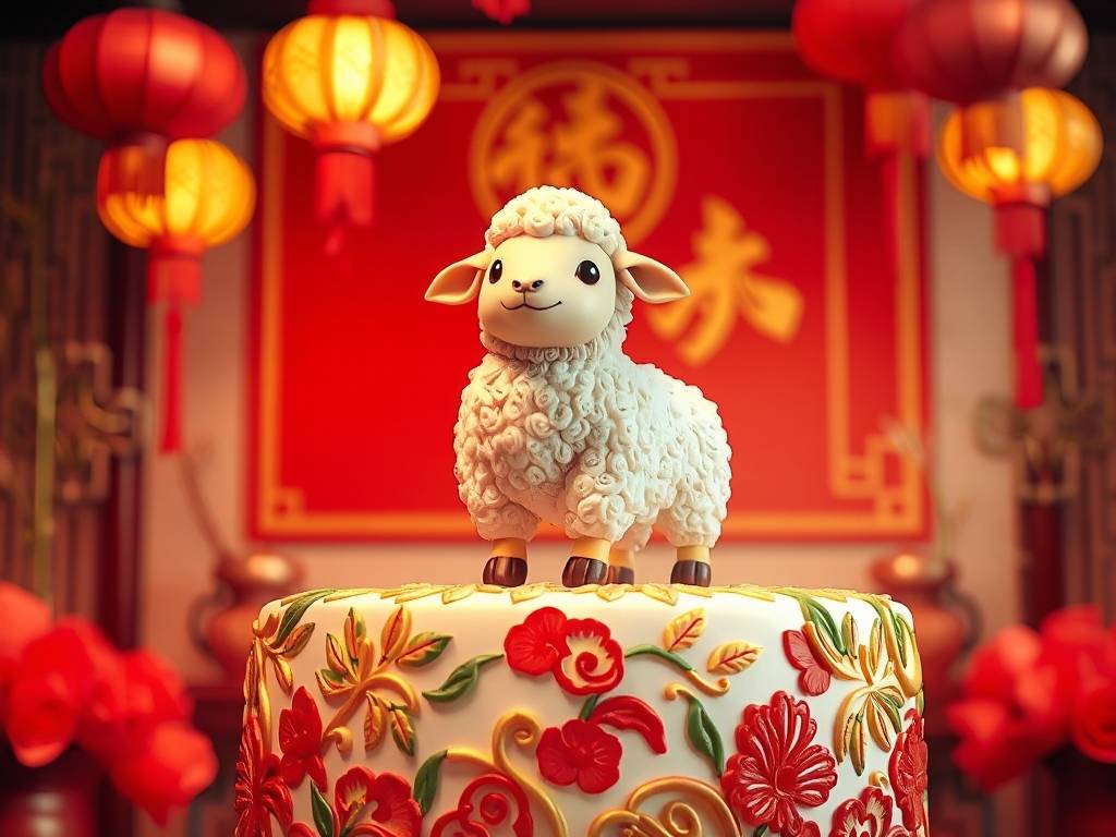 属相羊生日蛋糕图片