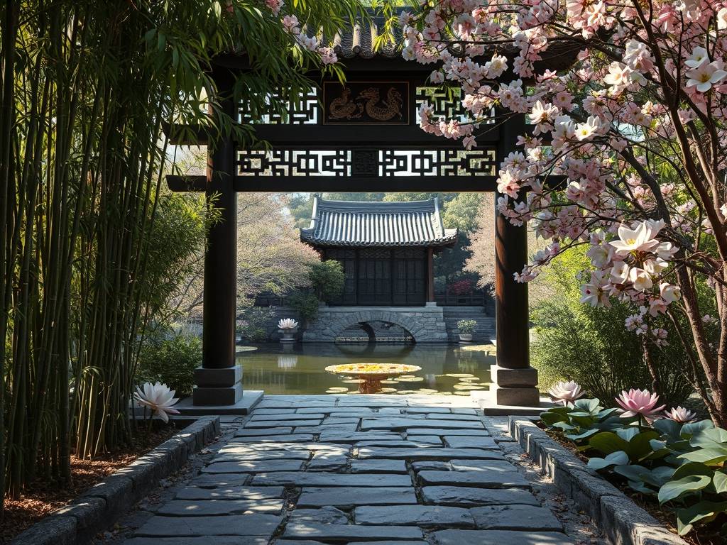 院子大门风水定位图片