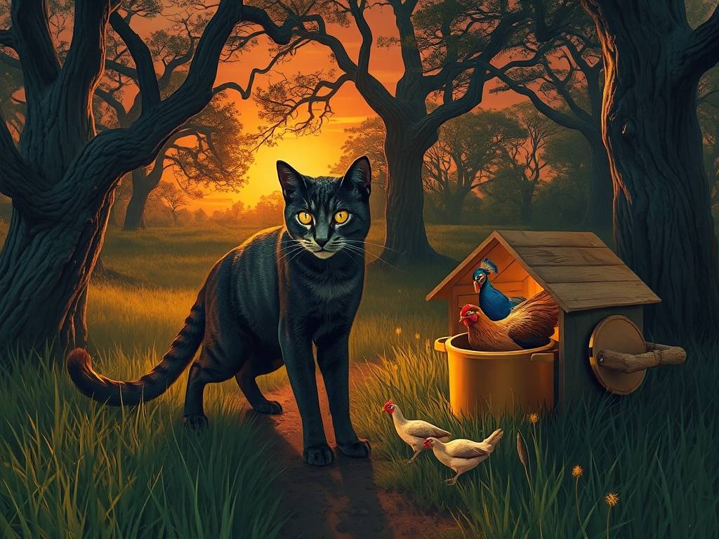 梦见猫科动物吃公鸡肉