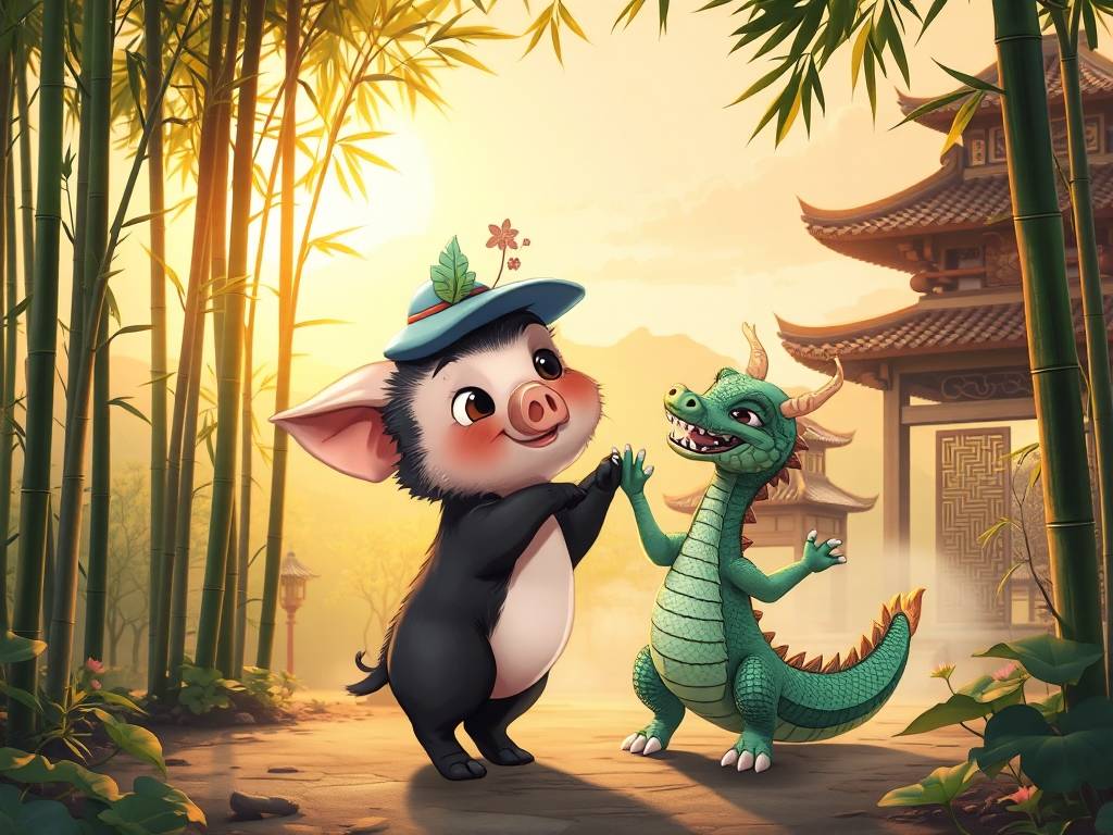 属猪的娃和属龙的孩子