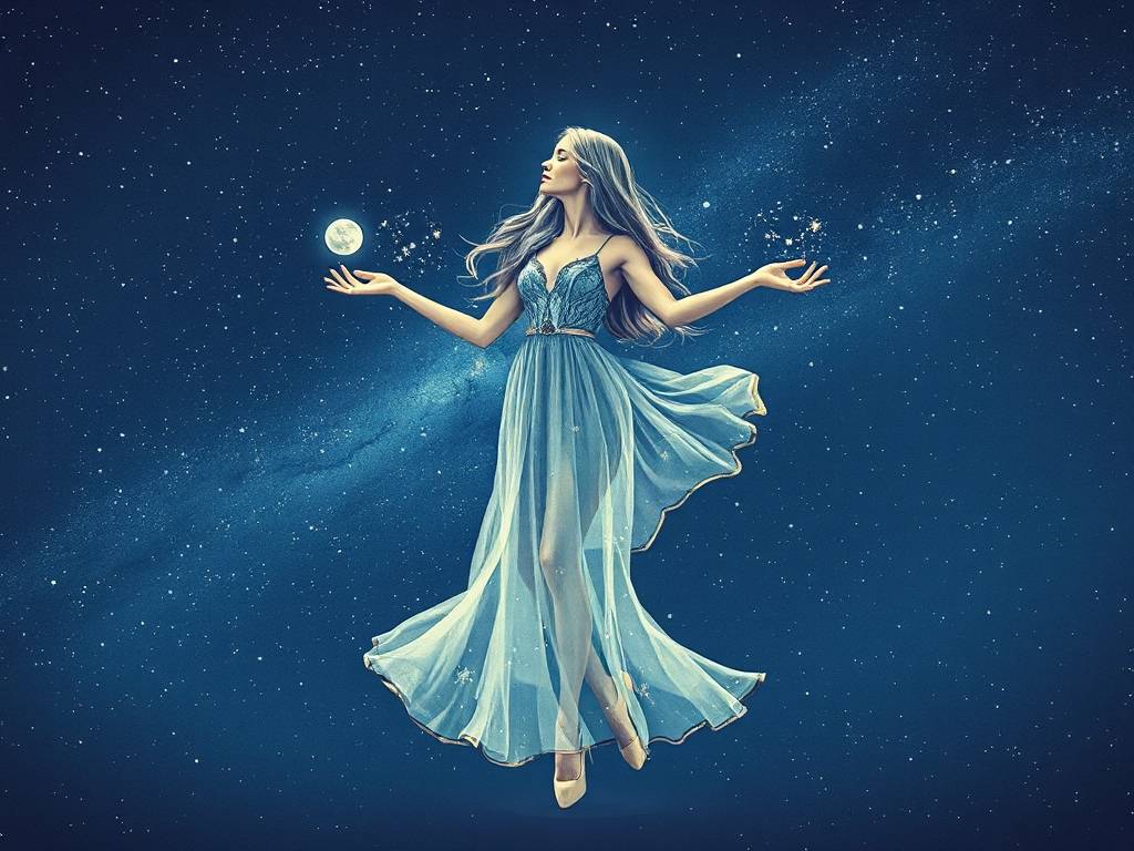 双子座图片 少女 星空
