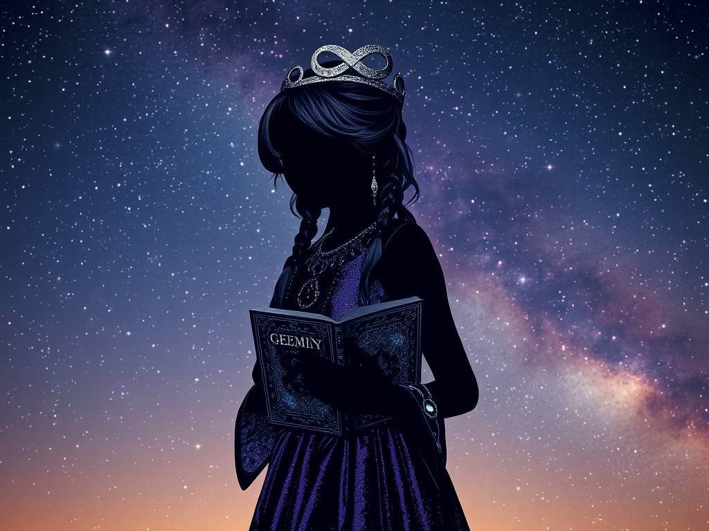 双子座图片 少女 星空