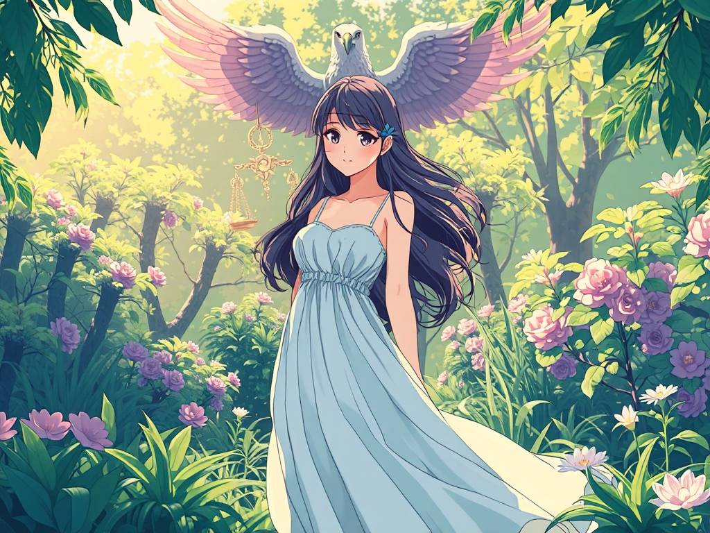 天秤座爱情背景图动漫版女生