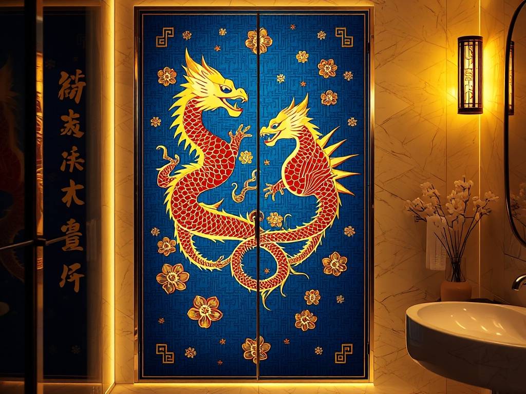 卫生间风水门帘吉祥图案