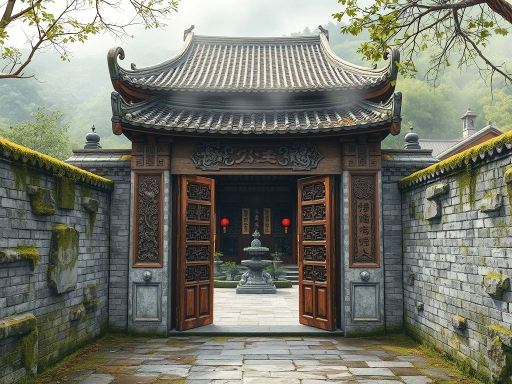 院墙大门楼背景墙装修效果图