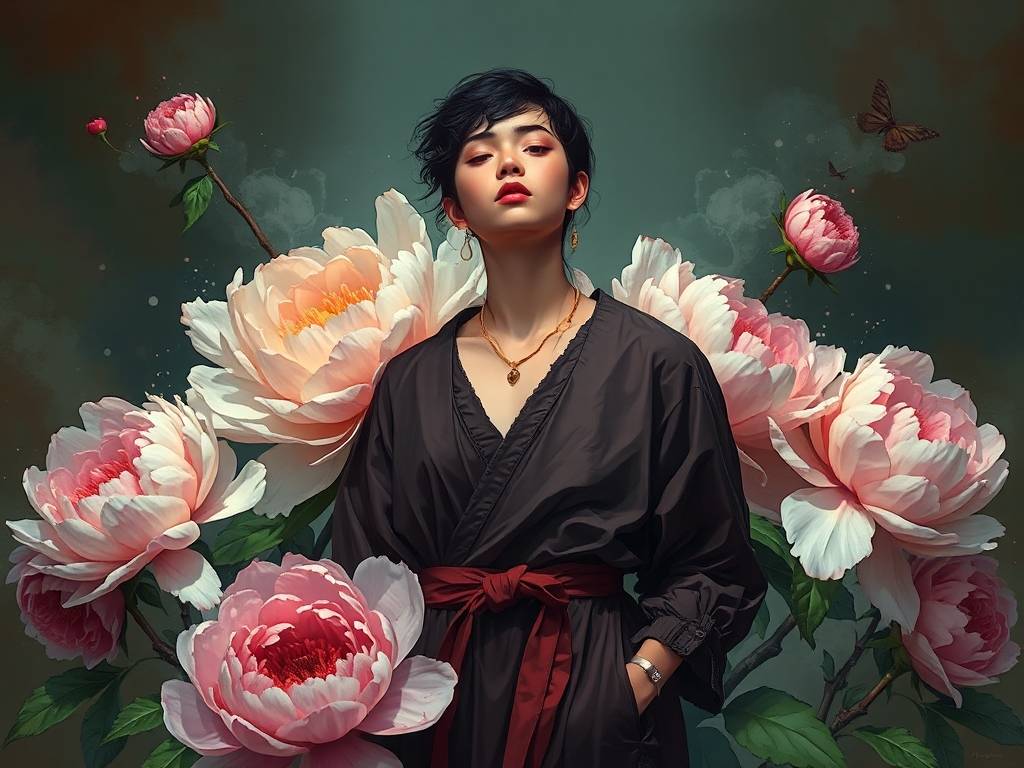 梦见人物画和牡丹花画什么意思