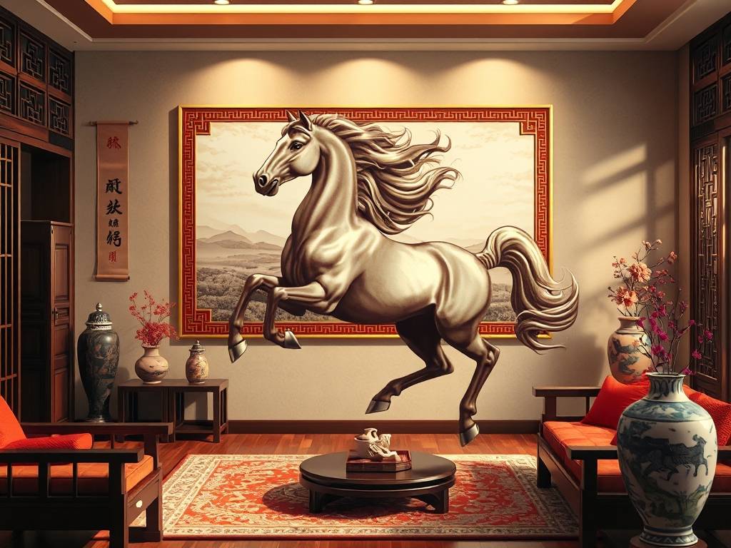 客厅挂骏马画风水好吗