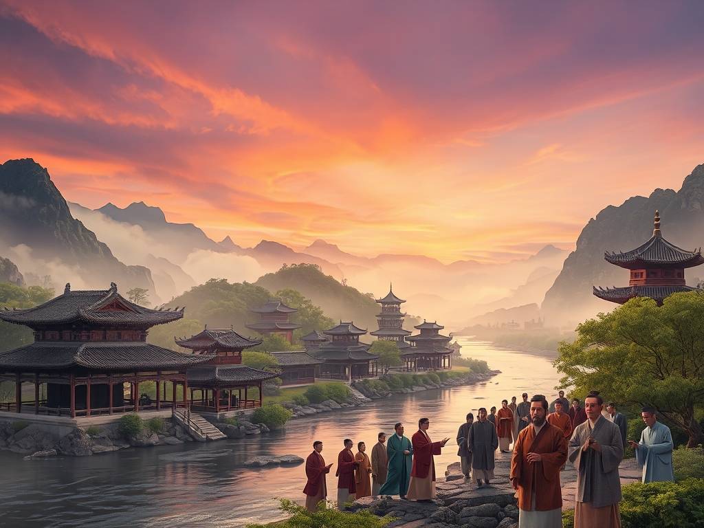 梦到天空出现古代景色和人物