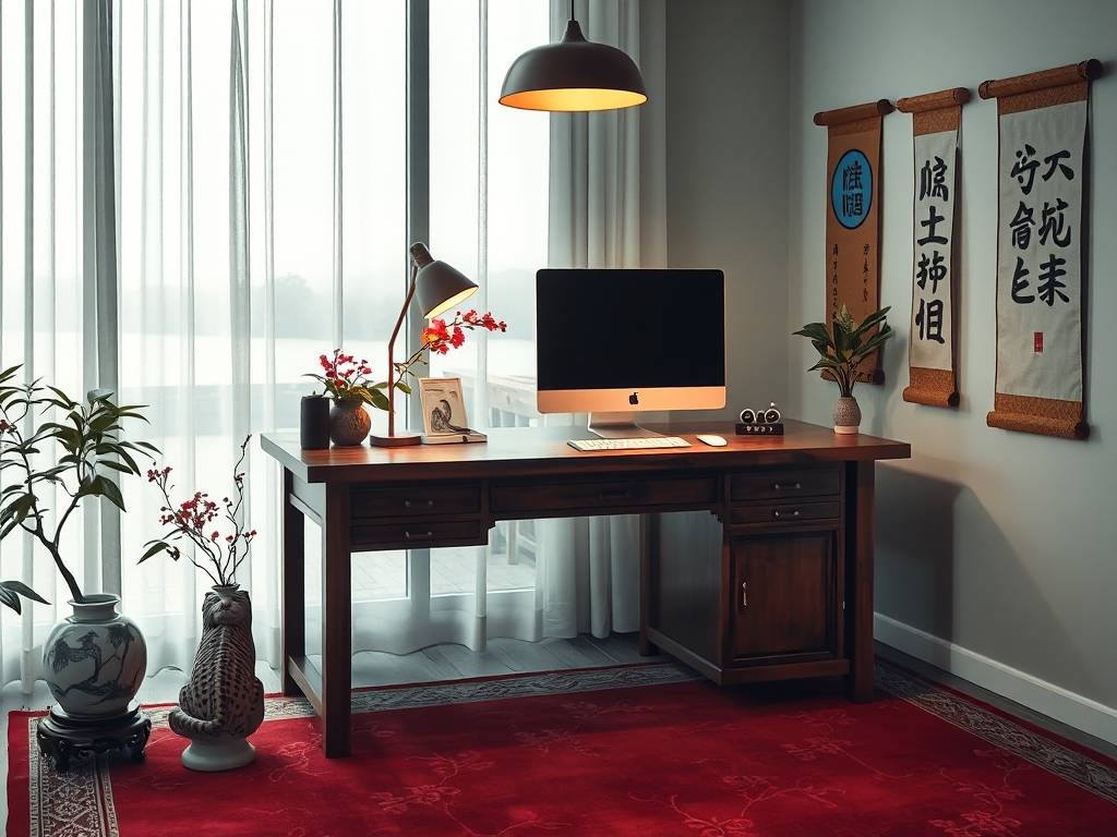 办公桌布置风水布局图片大全
