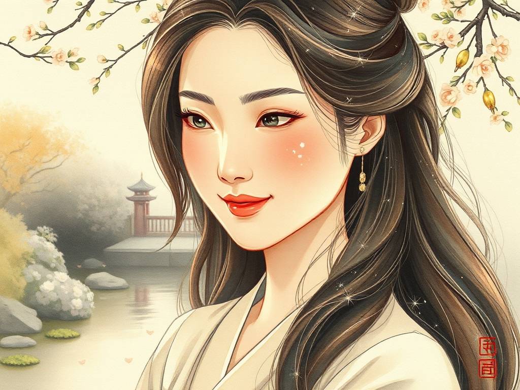 有福氣(qì)的面相女 眉毛细长头发浓密