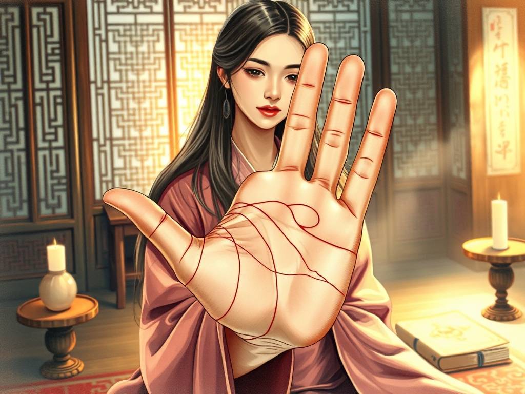 女人手相分析图 手中(zhōng)的五条纹路该如何解析