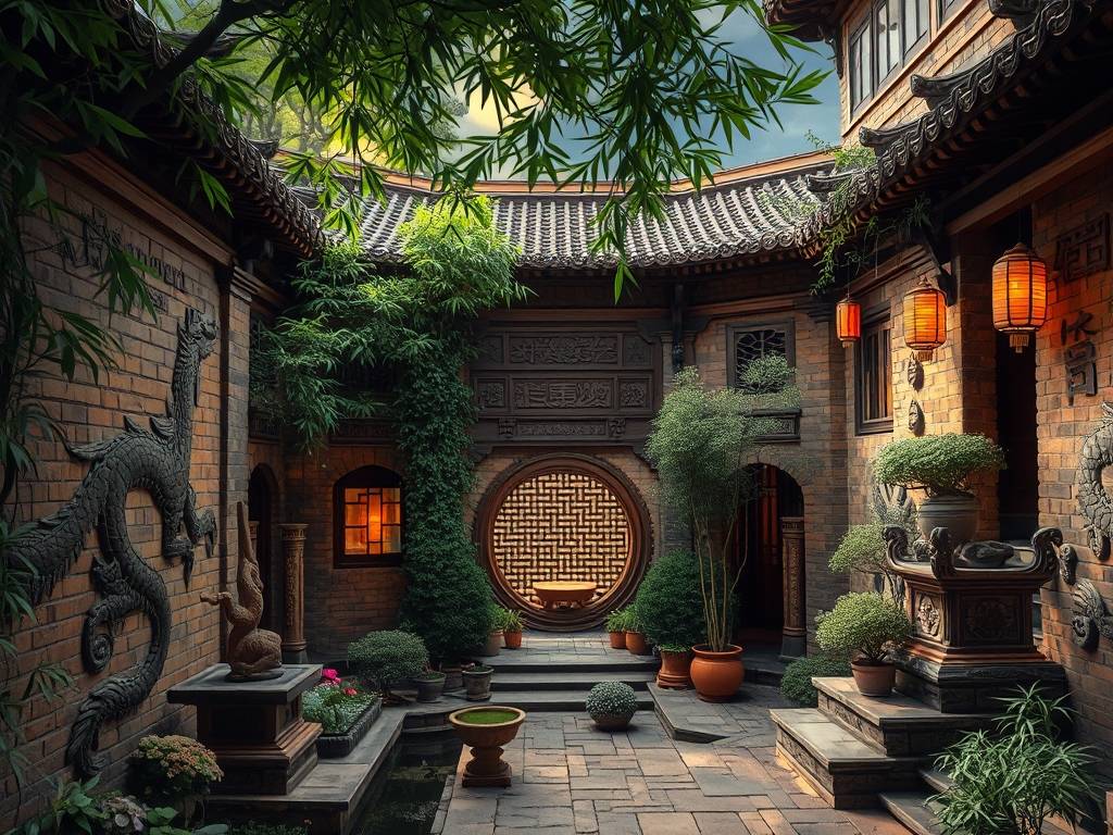 庭院风水墙图片大全