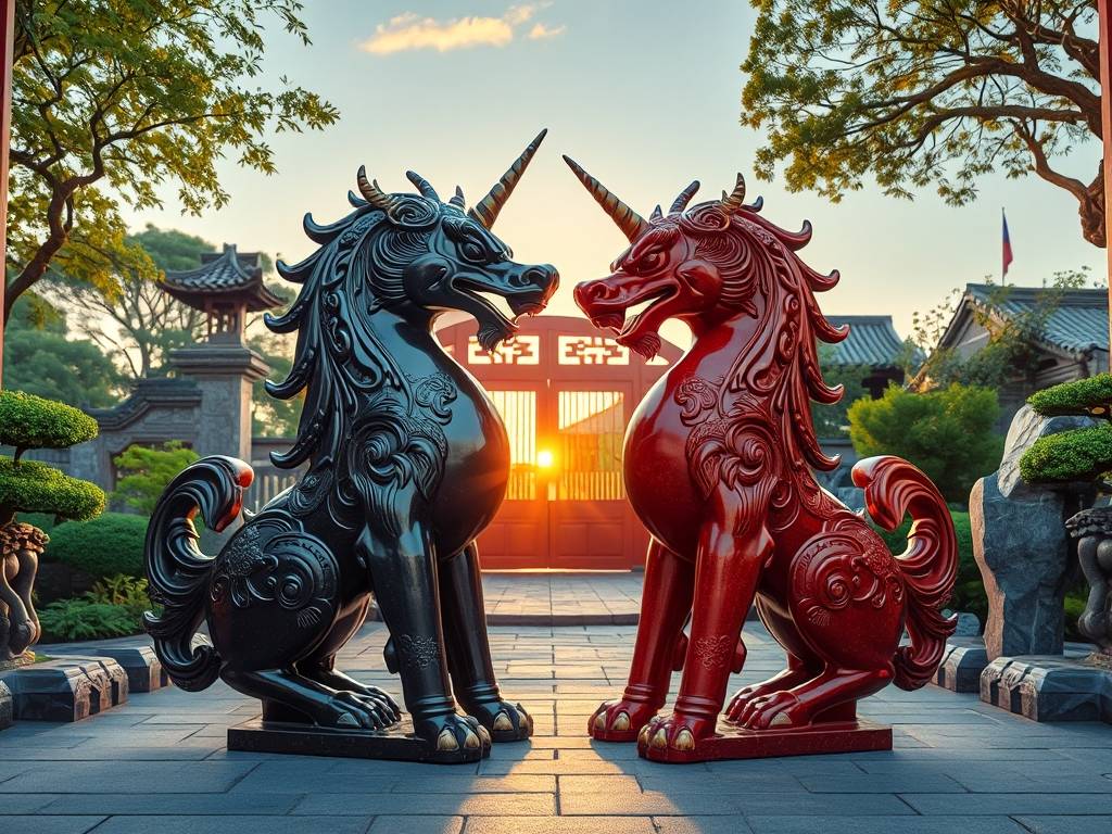 门口摆放麒麟的风水案例