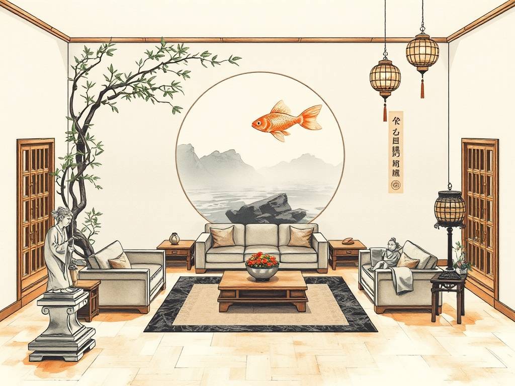 客厅方位风水图解
