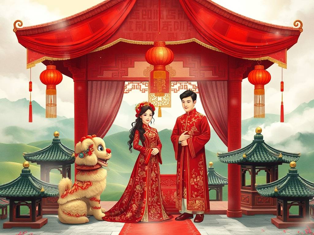 神仙风水中国结婚红色