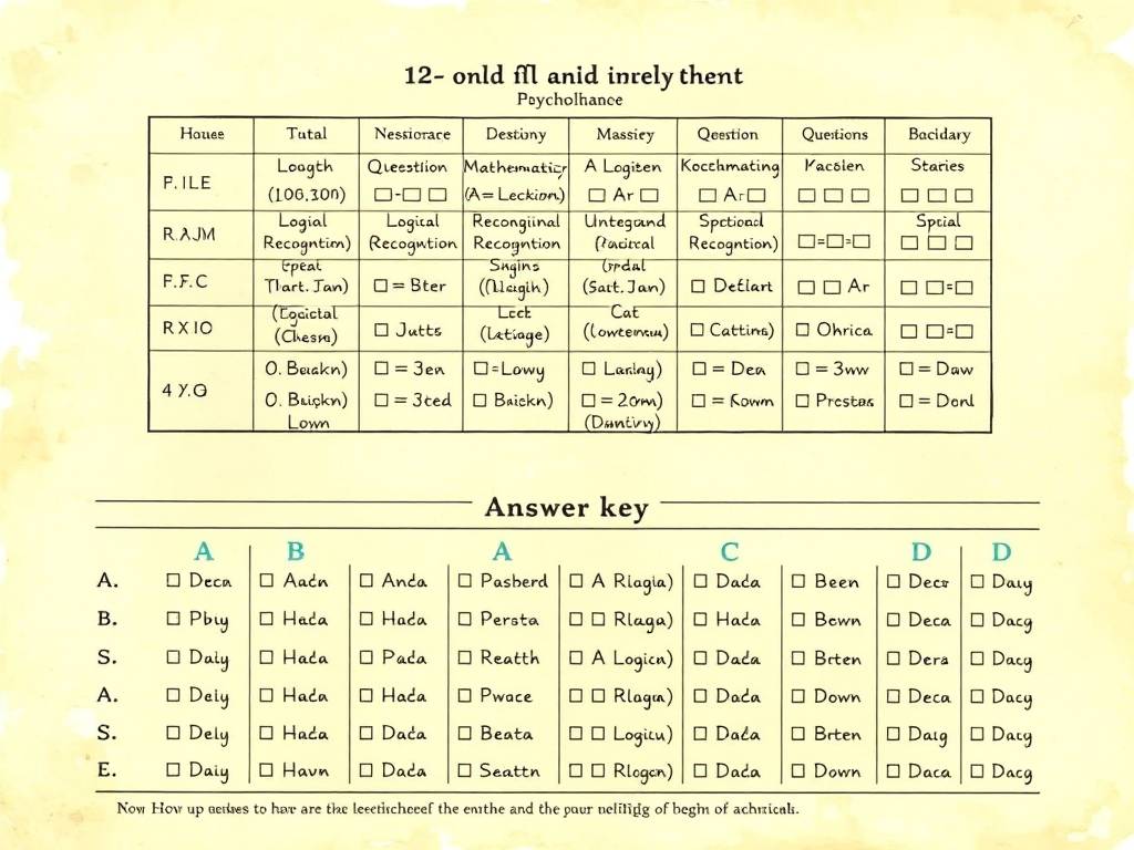 12嵗(suì)儿童智力测试表