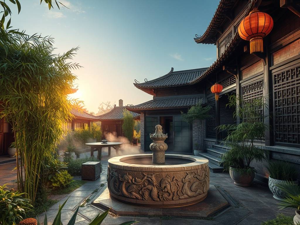别墅庭院风水大缸