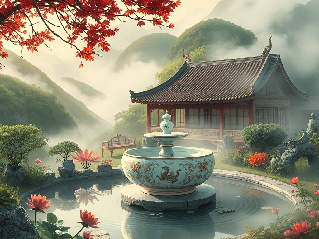 别墅庭院风水大缸