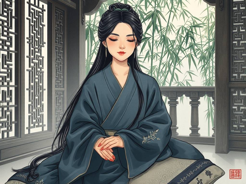有福气的面相女 眉毛细长头发浓密