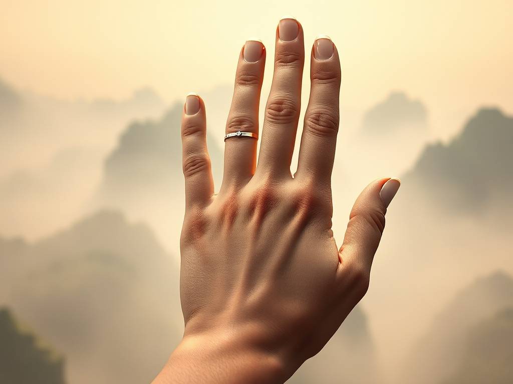 四条掌纹的女人手相 手掌厚实圆润为富贵的象征