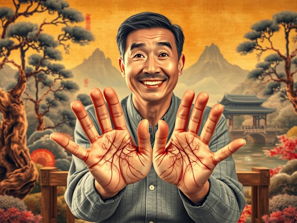 中年运气大开的(de)手相 手掌心有十字纹