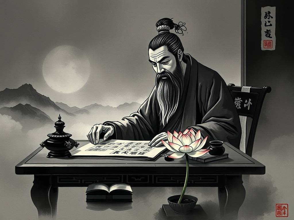 八字算命水墨