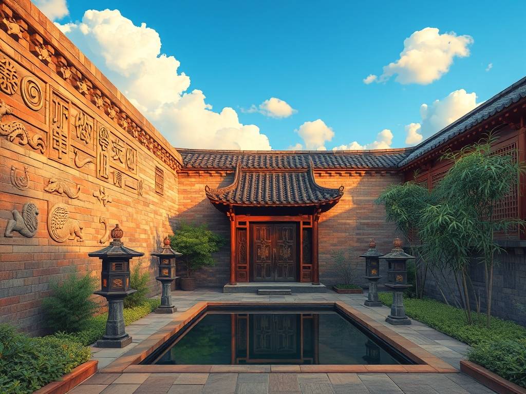 庭院风水墙效果图大全