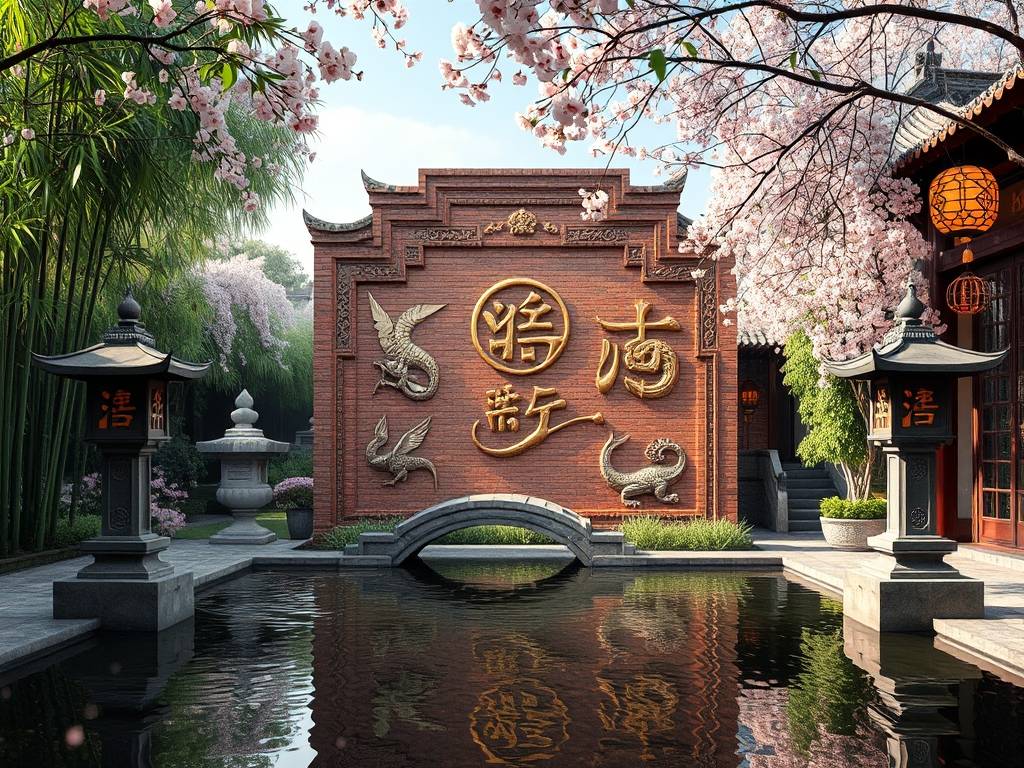 庭院风水墙效果图大全
