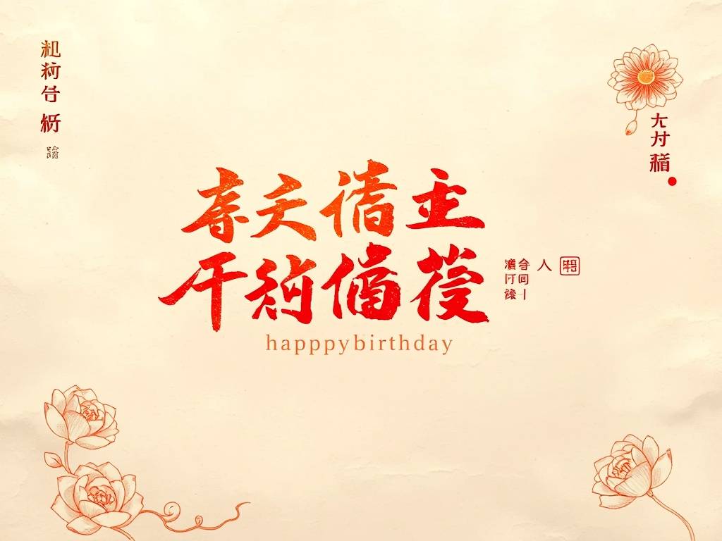 生日书法作品简单又漂亮