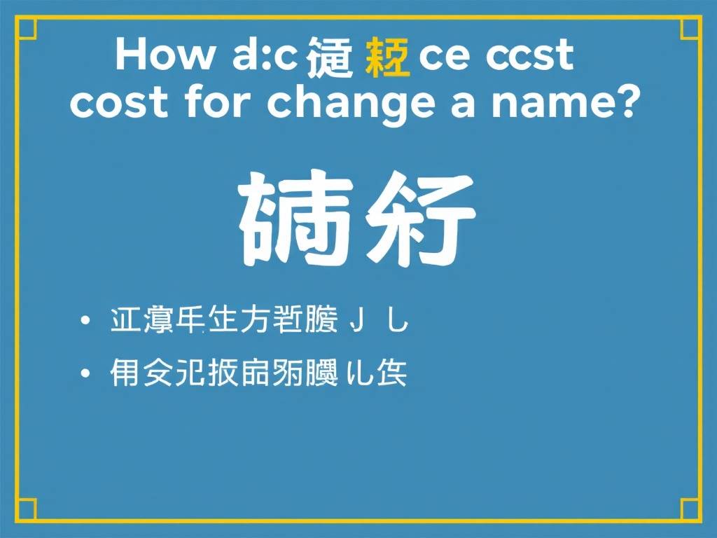 改名字要多少钱