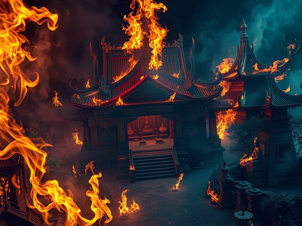 梦见寺庙着火
