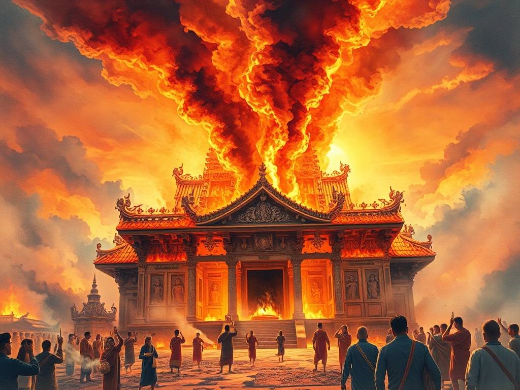 梦见寺庙着火