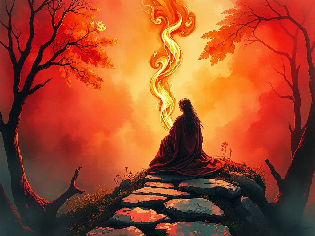 梦见火焰，梦见明亮的红色火焰