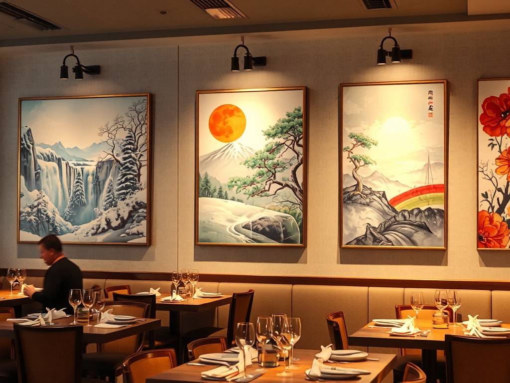 餐厅挂画的十种禁忌 瀑布图挂餐厅运势易反复