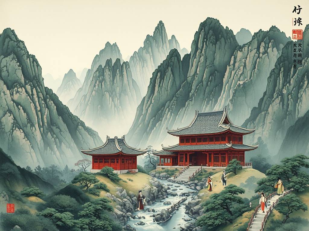 最好运有靠山的山水画